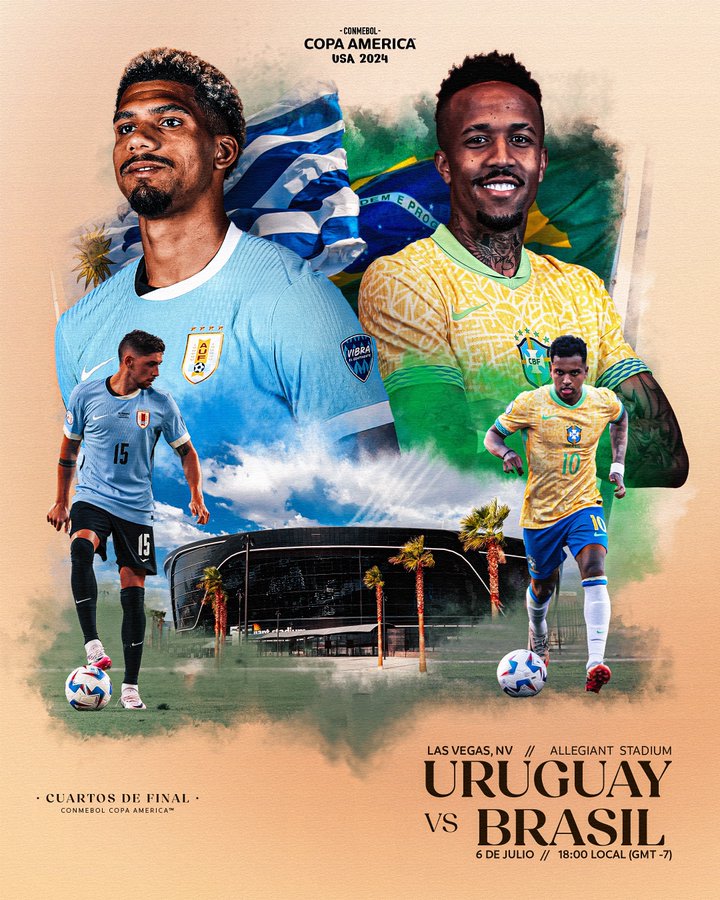 Copa América USA 24 / Quart de finale Uruguay-Brésil cette nuit Copa América USA 24 / Quart de finale Uruguay-Brésil cette nuit