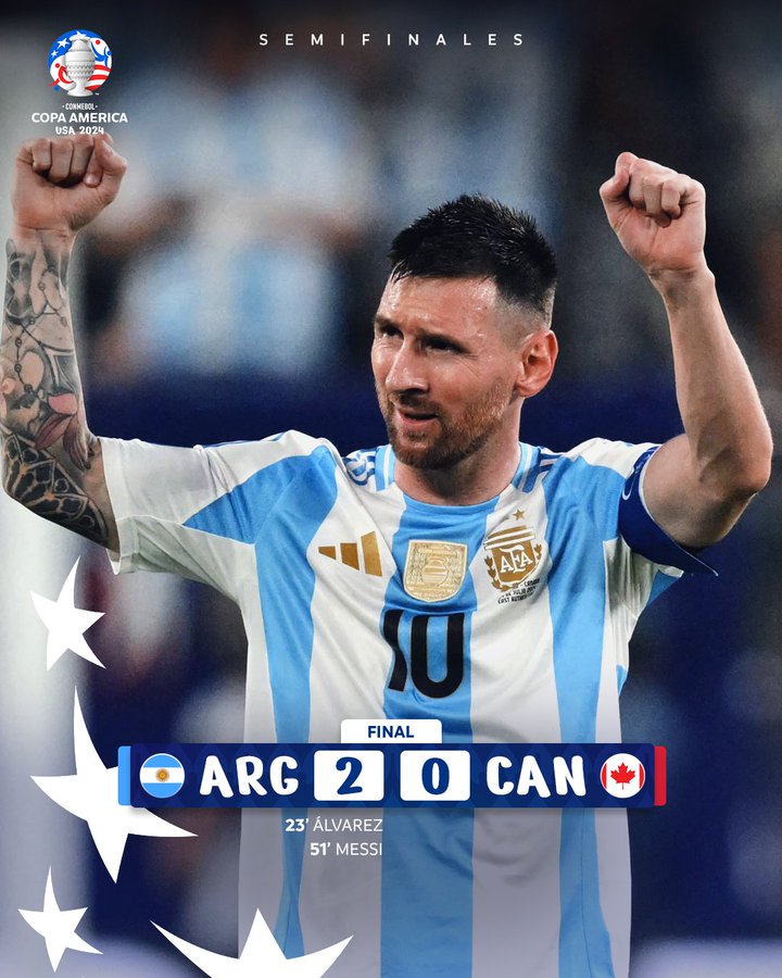 Copa América USA 24 : Messi et l’Argentine en finale Copa América USA 24 : Messi et l’Argentine en finale