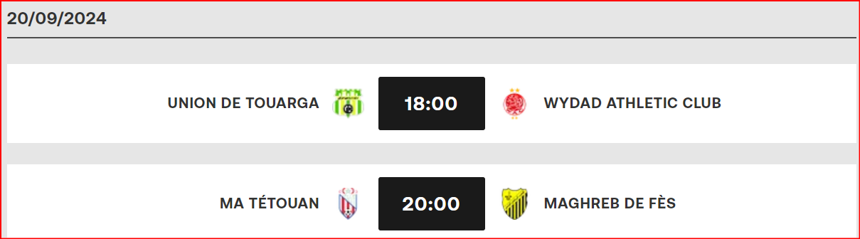 Botola D1: Programme de la J3 Botola D1: Programme de la J3