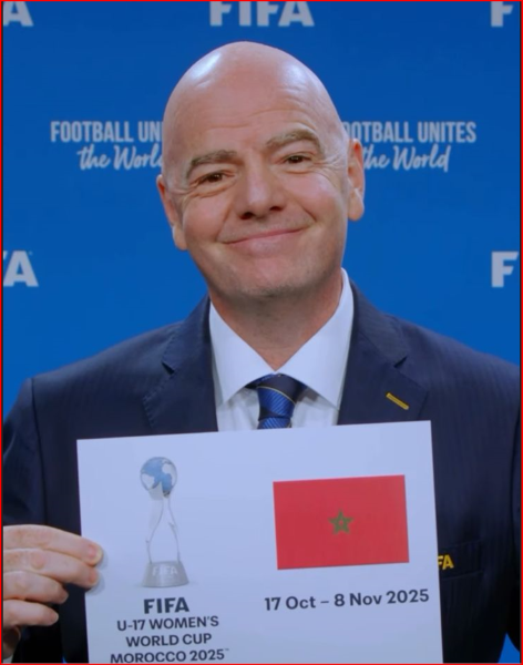 CDM Féminine U17 2025 : La FIFA officialise l’organisation de la compétition au Maroc (Vidéo de la déclaration de M.Infantino) ) CDM Féminine U17 2025 : La FIFA officialise l’organisation de la compétition au Maroc (Vidéo de la déclaration de M.Infantino) )