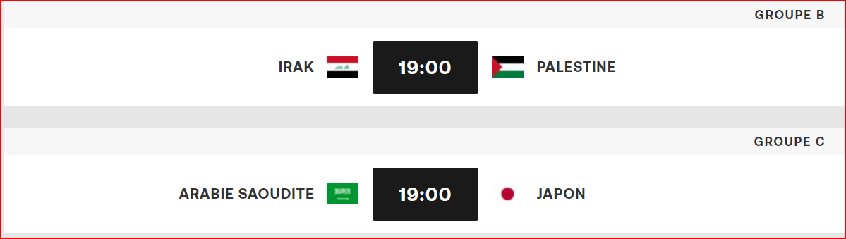 Qualifs. CDM 26. Asie : deux belles affiches ce jeudi ! Qualifs. CDM 26. Asie : deux belles affiches ce jeudi !
