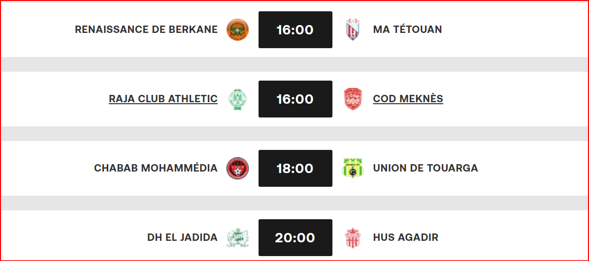 Botola D1. J9 : RSB, RCA, UTS, HUSA favoris …ce samedi ! Botola D1. J9 : RSB, RCA, UTS, HUSA favoris …ce samedi !
