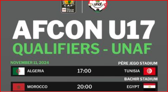 Qualifs . CAN .UNAF U17 / Ce soir, Maroc-Egypte: Horaire? Chaîne? Qualifs . CAN .UNAF U17 / Ce soir, Maroc-Egypte: Horaire? Chaîne?