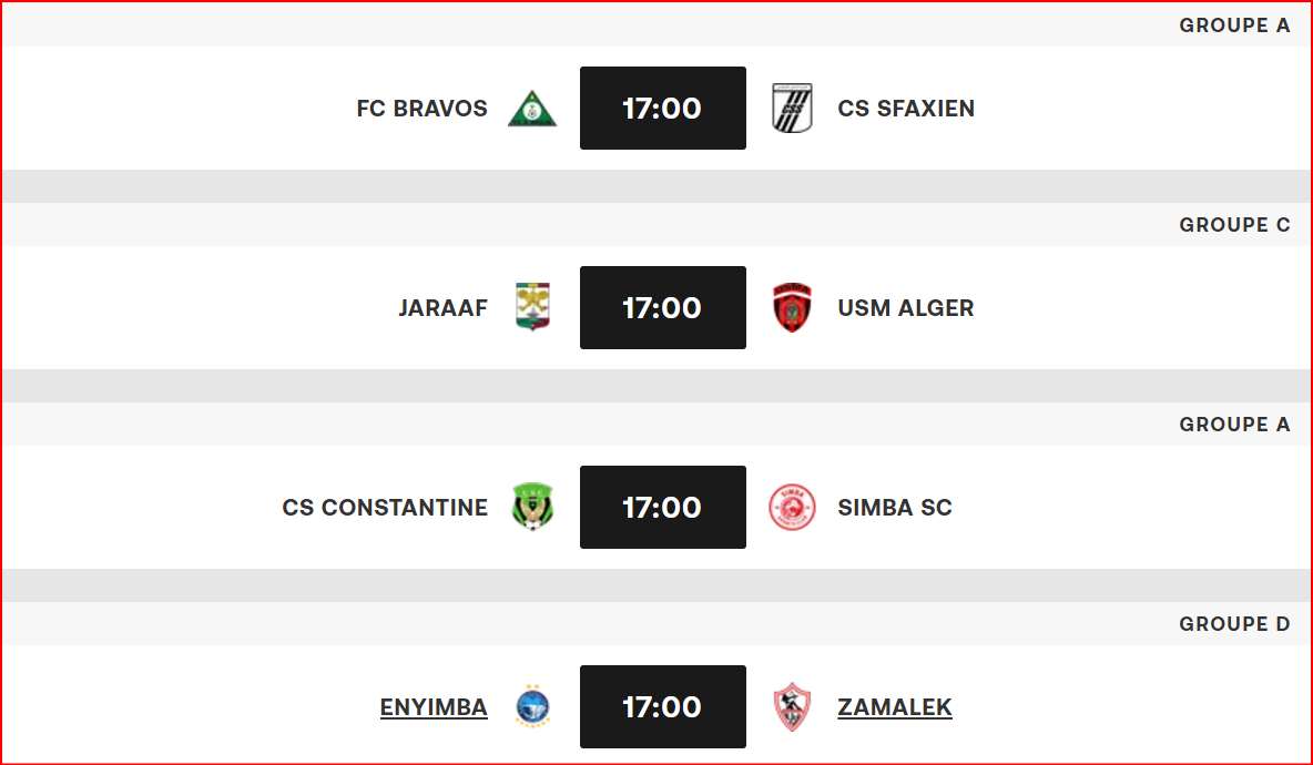 CCAF. J2 / Dimanche prochain, Stellenbosch FC-RSB : Horaire ? CCAF. J2 / Dimanche prochain, Stellenbosch FC-RSB : Horaire ?