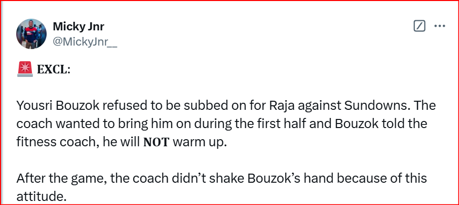 RCA: Le torchon, brûle-t-il entre le Raja et son Algérien? RCA: Le torchon, brûle-t-il entre le Raja et son Algérien?