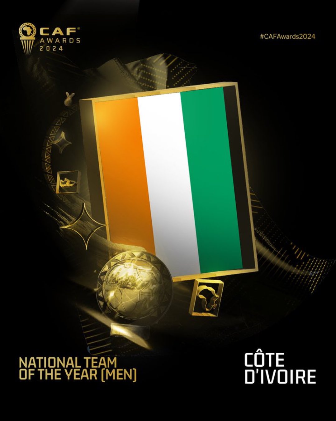 CAF Awards 24 : Le Nigéria et la Côte d’Ivoire, meilleures équipes nationales