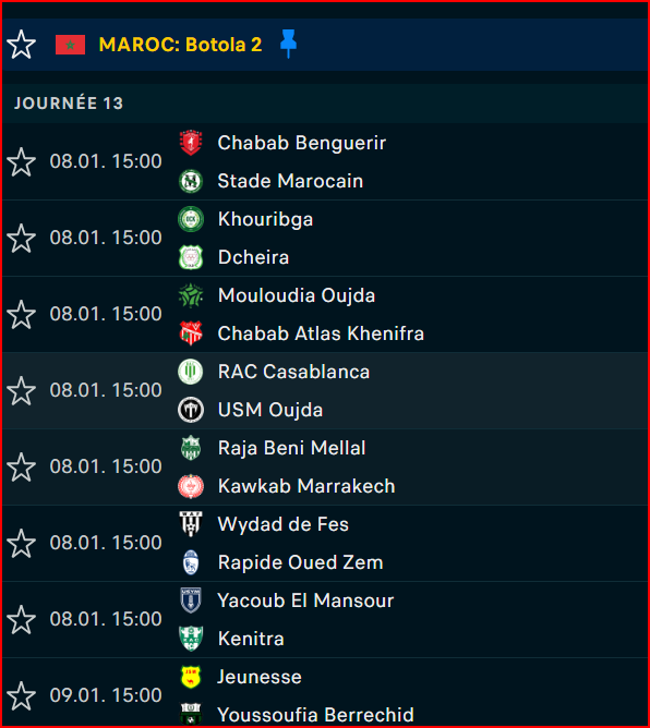 Botola D2 / J13: Ce mercredi, KAC-USYM et RBM-KACM Botola D2 / J13: Ce mercredi, KAC-USYM et RBM-KACM