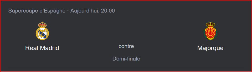Supercoupe d’Espagne : Ce soir, ‘’Real-Majorque’’ pour rejoindre le Barça en finale Supercoupe d’Espagne : Ce soir, ‘’Real-Majorque’’ pour rejoindre le Barça en finale