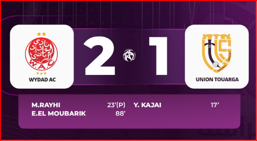 Botola D1/J18 : Le Wydad difficilement vainqueur de l’Union Touarga Botola D1/J18 : Le Wydad difficilement vainqueur de l’Union Touarga