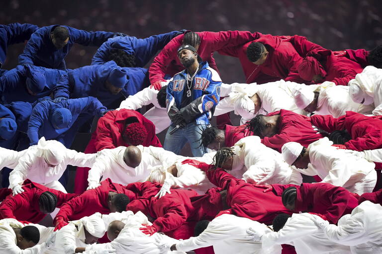 Kendrick Lamar, dimanche 9 février 2025 à La Nouvelle-Orléans. (Matt Slocum/AP)