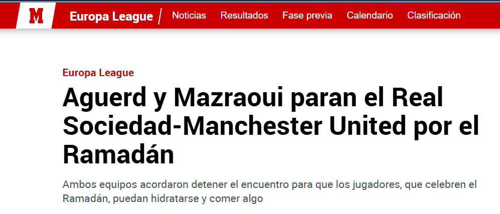 Real Sociedad - Man. United: Une pause ‘’ rupture de jeûne ‘’ accordée à Aguerd et Mezraoui Real Sociedad - Man. United: Une pause ‘’ rupture de jeûne ‘’ accordée à Aguerd et Mezraoui