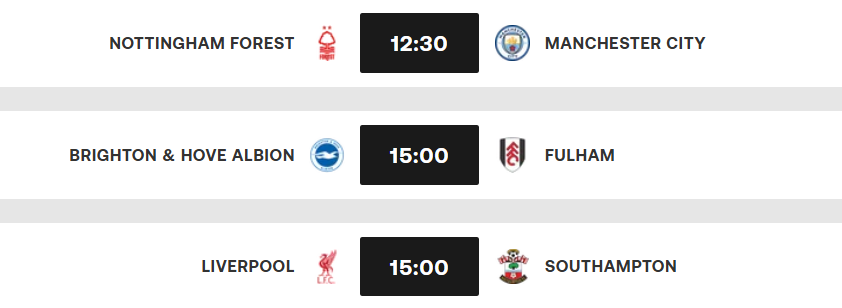 PL/J28 . Nottingham vs City en ouverture au milieu de la journée PL/J28 . Nottingham vs City en ouverture au milieu de la journée