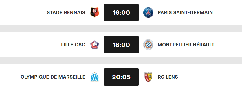 Ligue 1:  Rennes-PSG en ouverture du programme de ce samedi
