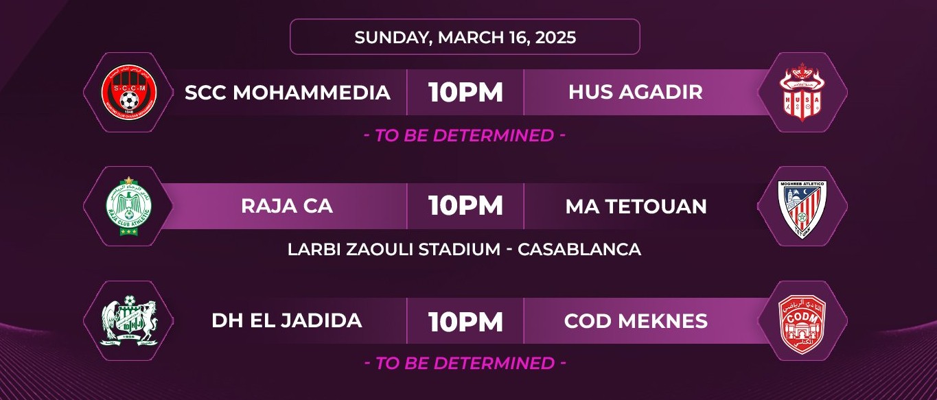 Botola D1/J25:  Programme de la soirée