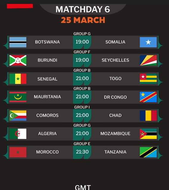  Q. CDM 26 (Afrique) / Mardi : Situations et programme 