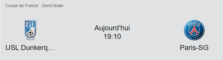 ½ Finale. Coupe de France : Ce soir, Dunkerque-PSG: Horaire? Chaînes?