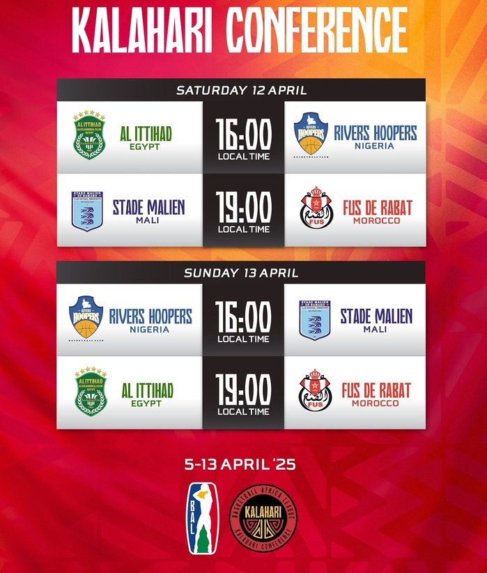 Basketball : Rabat accueille la Conférence Kalahari de la 5e édition de la Ligue Africaine de Basketball dès ce samedi  Basketball : Rabat accueille la Conférence Kalahari de la 5e édition de la Ligue Africaine de Basketball dès ce samedi