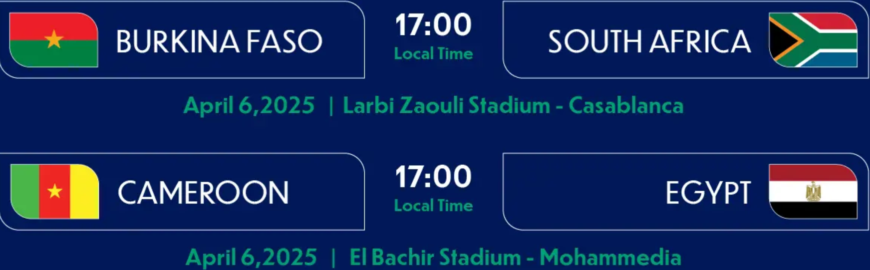 CAN U17 : L’Afrique du Sud et le Cameroun à la quête du deuxième billet cet après midi