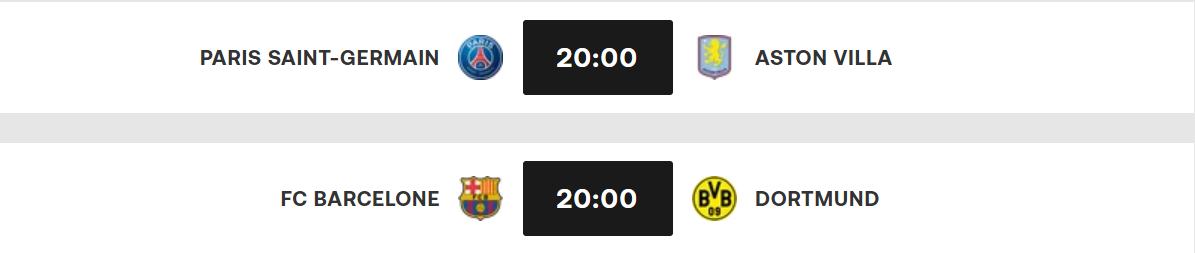 ¼ LDC UEFA :  PSG et Barça donnés en favoris, ce soir !