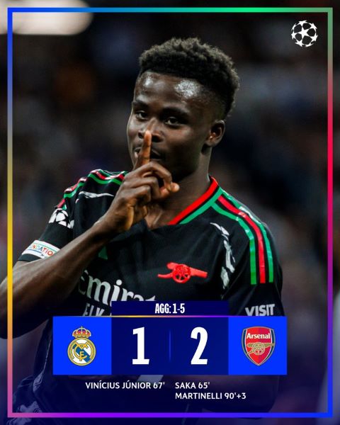 1/4 LDC: Arsenal et l'Inter éliminent respectivement le Real et le Bayern 