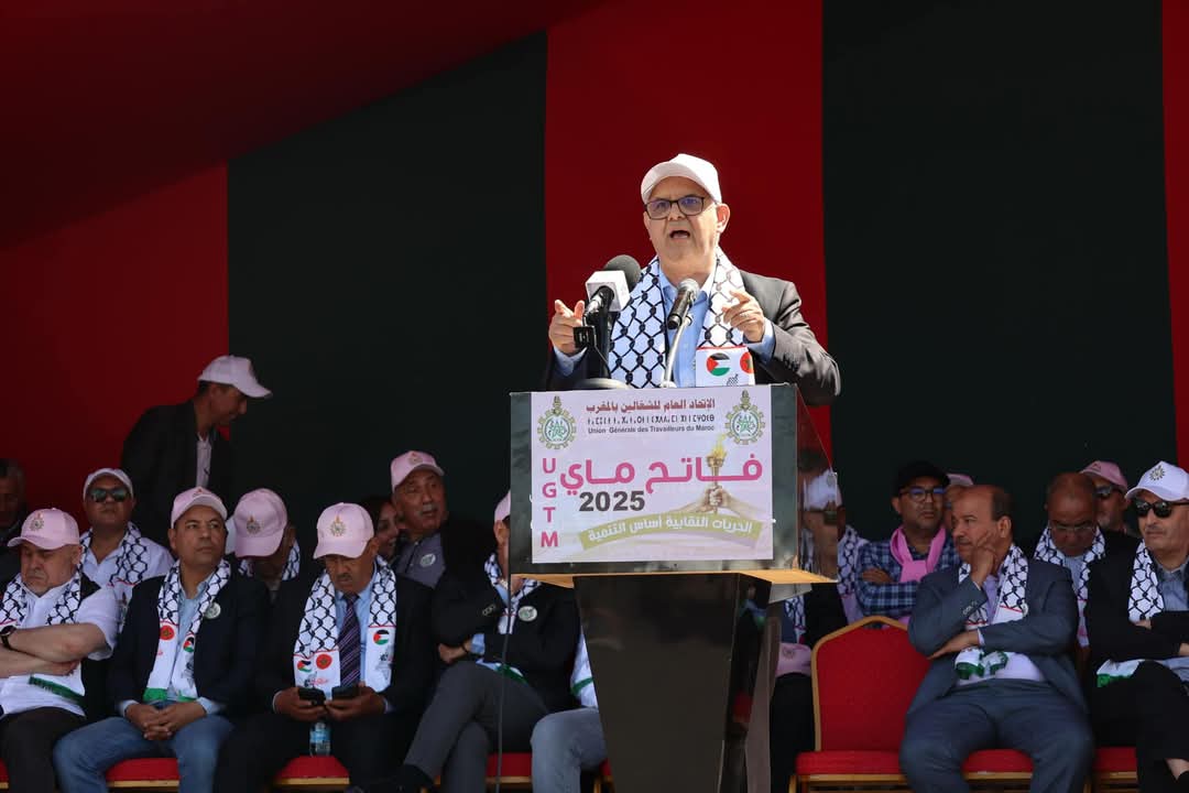 Nizar  Baraka lors du rassemblement de l'UGTM à Casablanca (Ph : Nidal Chrifi)