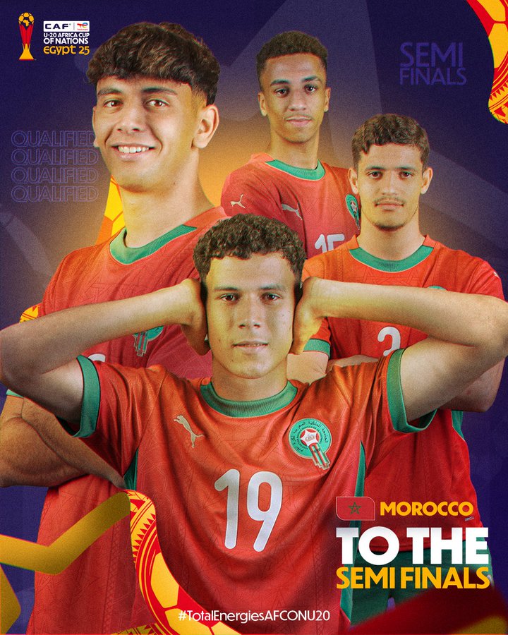 CAN U20 : Le Maroc demi-finaliste de la CAN et qualifié pour la CDM Chili 25