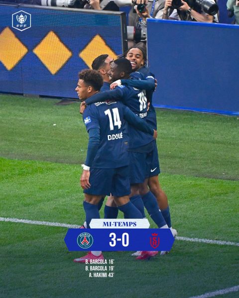 Finale Coupe de France (1ère MT) : Hakimi buteur