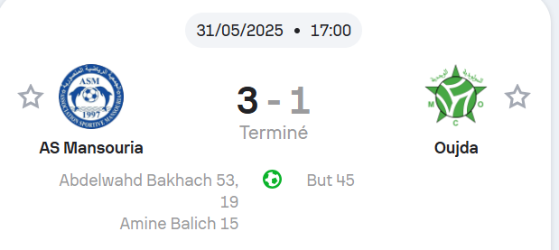 Barrages National vs Botola DII : L'AS Mansouria en vert, le MCO en rouge !