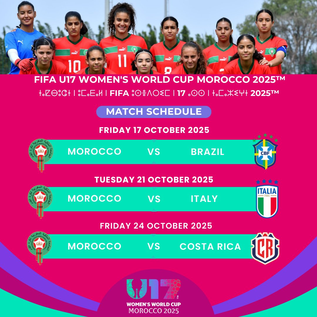 CDM (f) U17 : Maroc-Brésil en match d’ouverture !