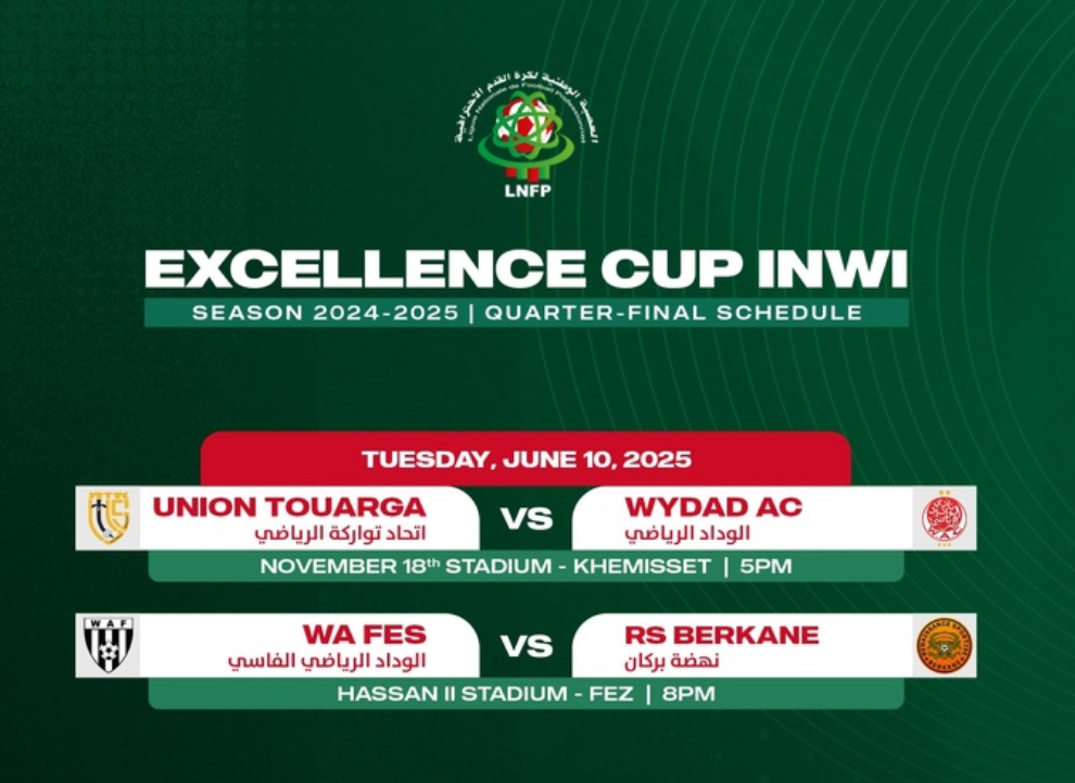 Coupe d'Excellence : Aujourd’hui, deux quarts de finale à Rabat et Fès