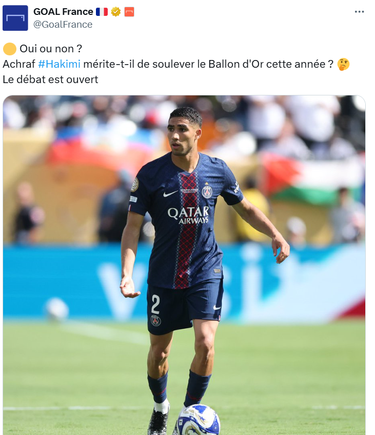 Hakimi Ballon d'or: ça pousse !
