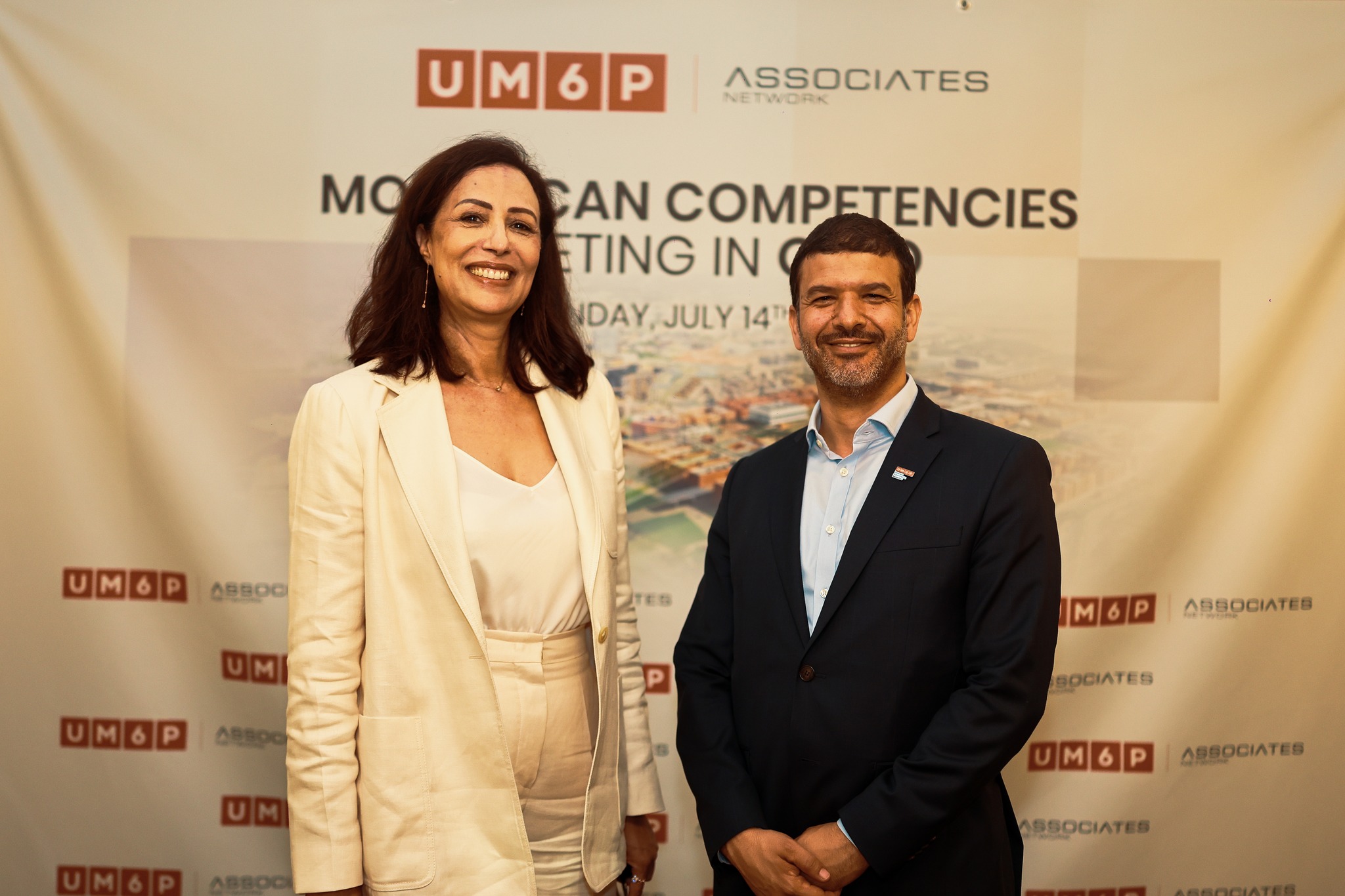 L’ambassadrice du Maroc en Norvège, Nabila Freidji et Le président de l'Université Mohammed VI Polytechnique (UM6P) Hicham El Habti.