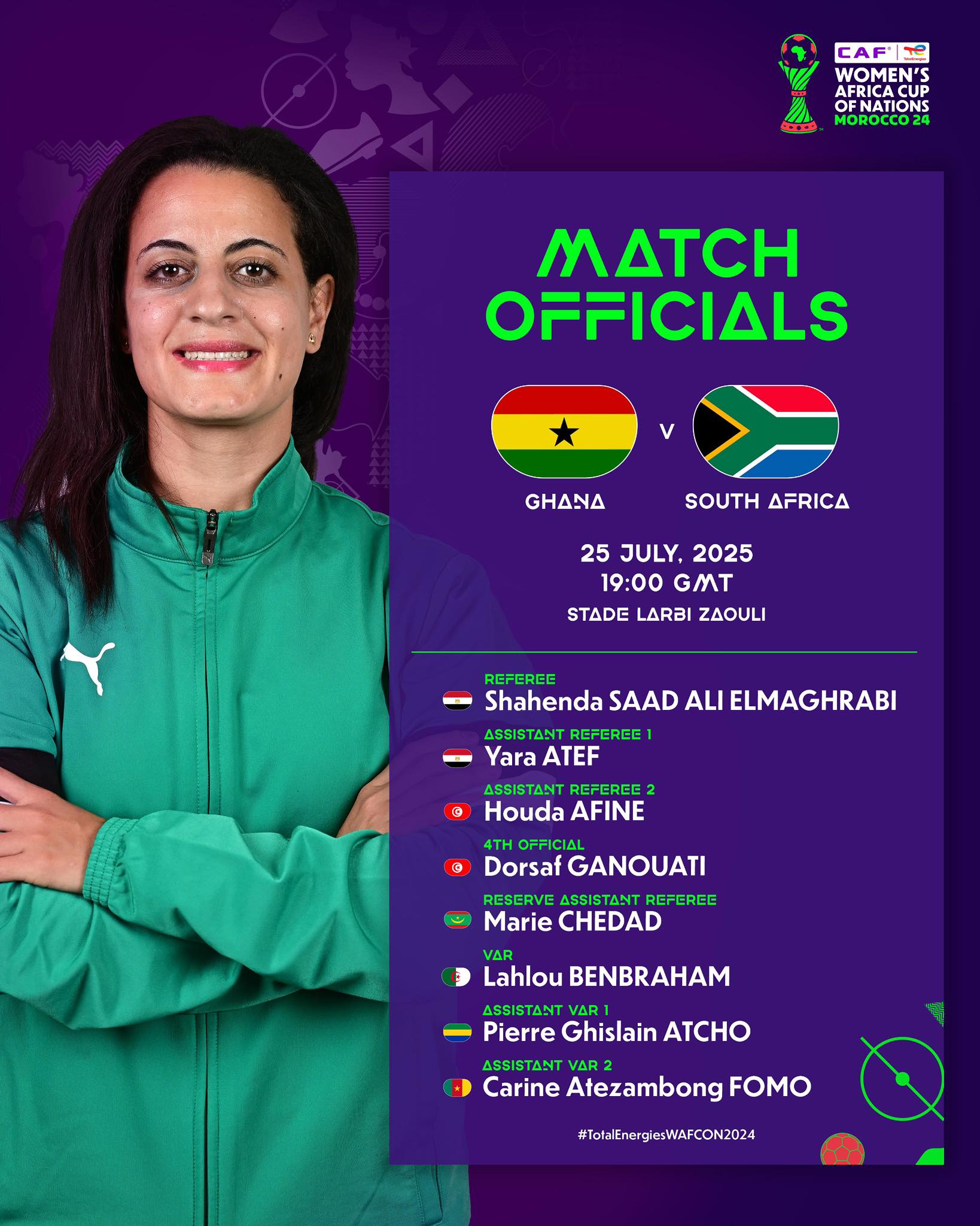 CAN (F) Maroc 24 / Match de classement : Arbitres, Horaire, Diffusion