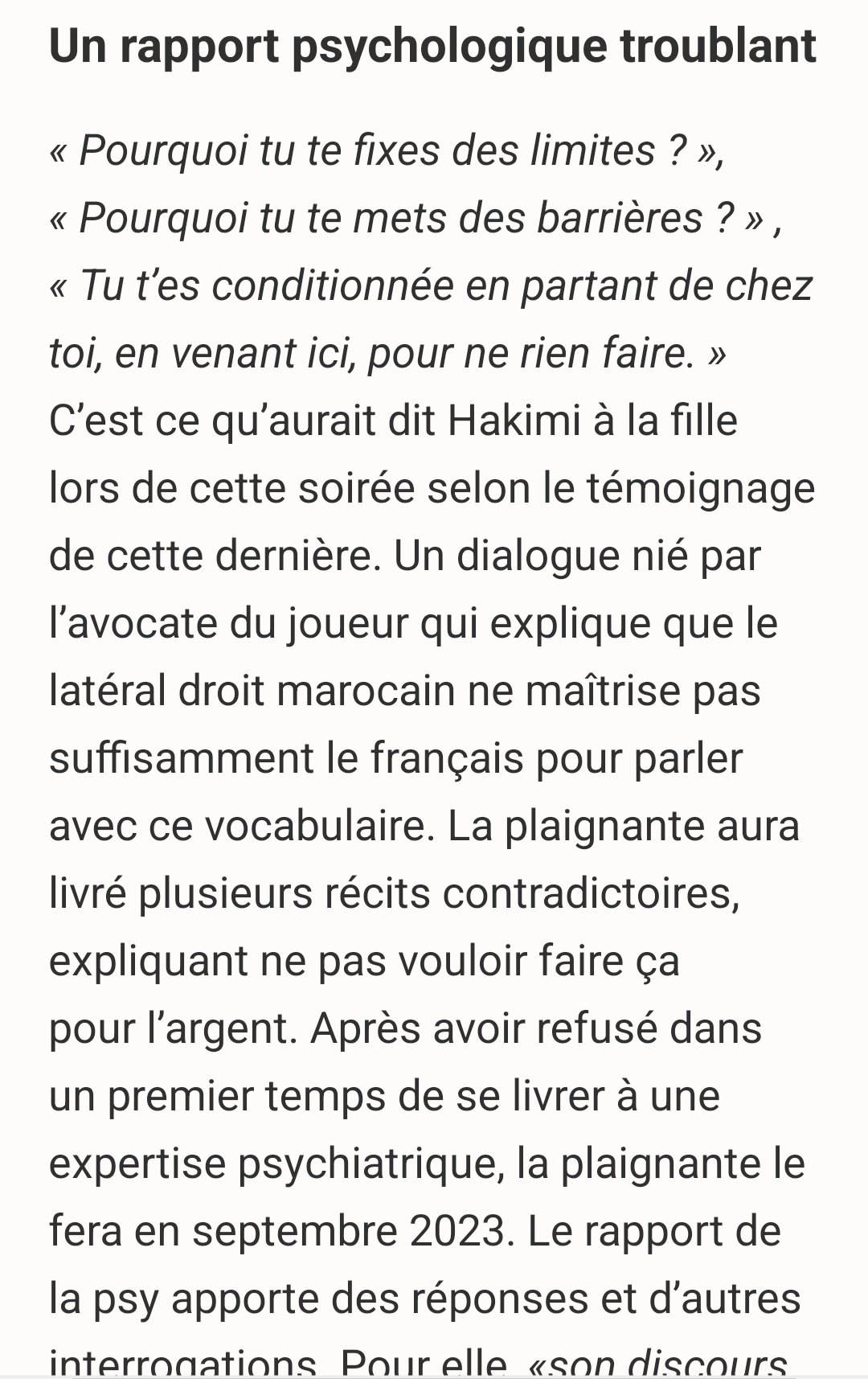 Média : L’Équipe vient au secours de Hakimi