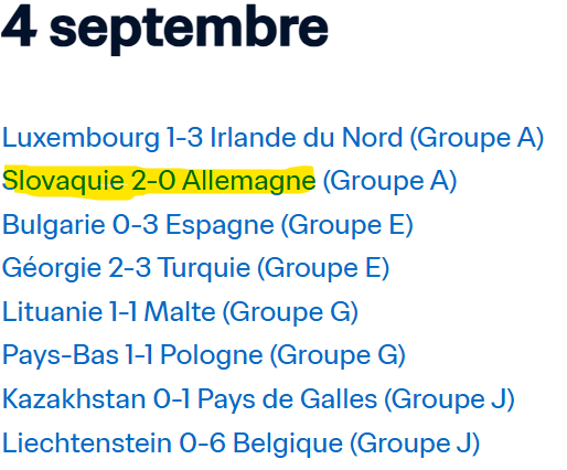 Qualifications CDM 26 / Europe : L’Allemagne battue et lanterne rouge de son groupe !