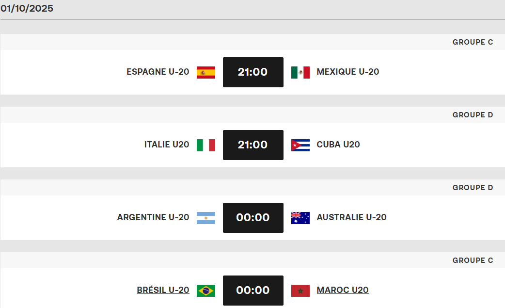 Mondial U20 : Maroc-Brésil cette nuit : Horaire ? Chaînes ?