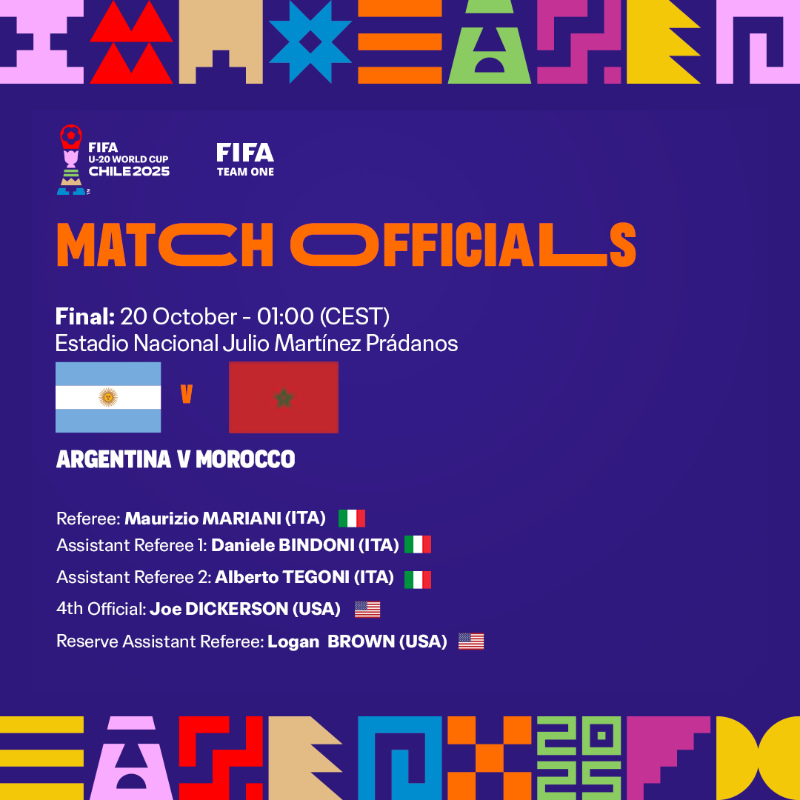 Arbitrage / Finale Maroc-Argentine : Arbitrage italo-américain. Support vidéo football (SVF) prévisible 