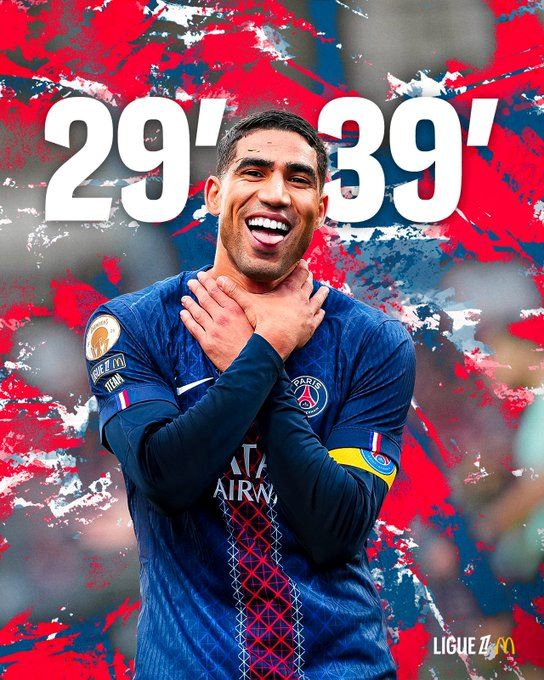 Ligue 1 : Hakimi double buteur et MVP du match Brest-PSG Ligue 1 : Hakimi double buteur et MVP du match Brest-PSG