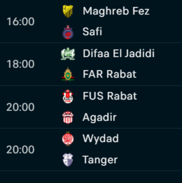Botola D1 / J7:  Programme du jour