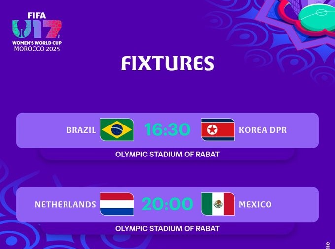 Demi-finales CDM (f) U17 : Le Brésil face à la redoutable Corée du Nord, revanche entre le Mexique et les Pays-Bas