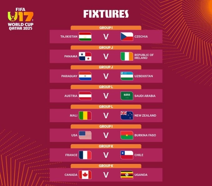 Mondial U17 Qatar 2025 : Le Mali et le Burkina Faso derniers représentants africains à entrer en scène ce mercredi