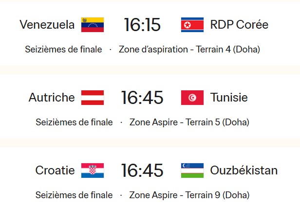 CDM U17 / 16es de finale : répartition, jours et horaires dévoilés
