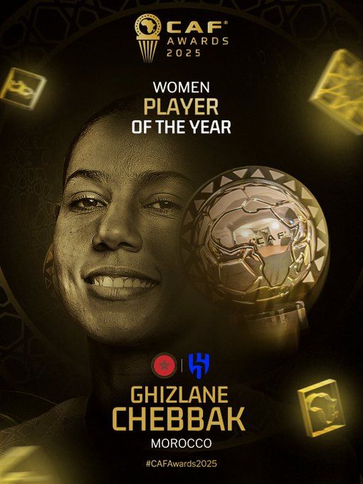 CAF Awards 2025 : Hakimi ‘’Ballon d’or masculin’’, Chebbak ‘’Ballon d’or féminin ‘’