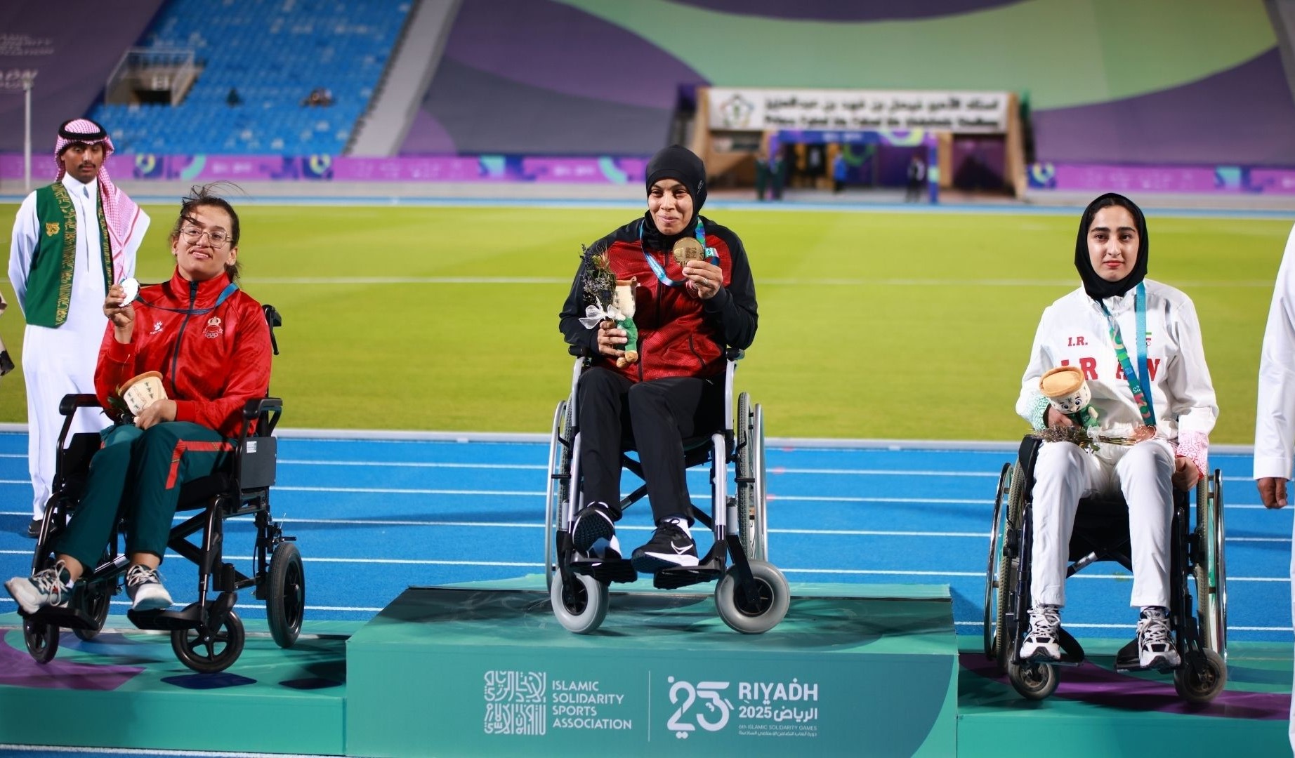 Notre championne Oumayma Oubrahim a remporté la médaille d’argent dans l’épreuve du lancer du club (catégorie F32) lors des Jeux de la Solidarité Islamique – Riyad 2025.