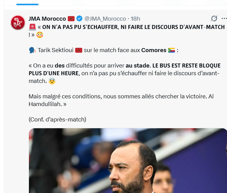 Coupe Arabe FIFA 25 / La Commission d’Organisation Locale : " Le staff administratif marocain est seul responsable de l'arrivée tardive des Lions face aux Comores