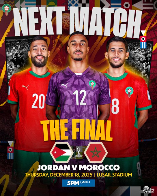CA FIFA 2025 / Maroc–Jordanie , une finale à suspense en fin d'après-midi ( 17h00)