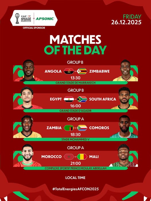 CAN 2025 : Egypte - Afrique du Sud et Maroc - Mali, les grandes affiches de ce vendredi 