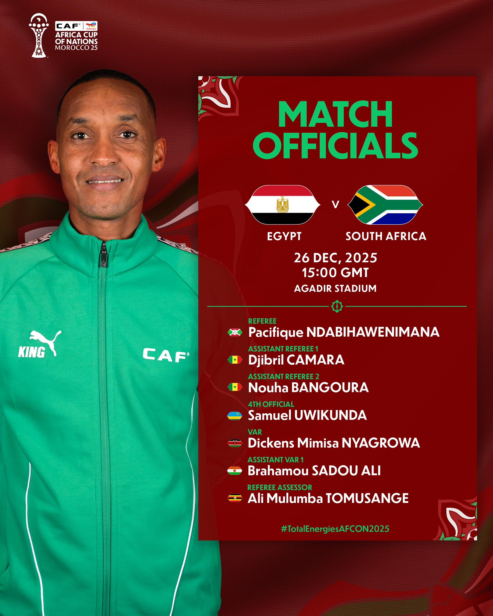 CAN Maroc 2025: Les officiels du jour