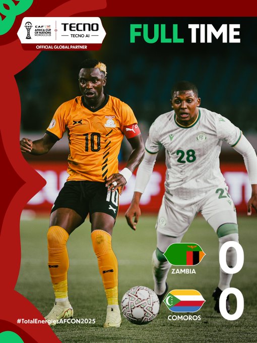 CAN 2025 / Groupe A : Zambie et Comores se neutralisent sans but