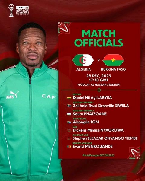 CAN Maroc 25: Les arbitres de ce dimanche 